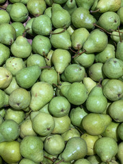 lots of ripe delicious sweet pears to eat like a background