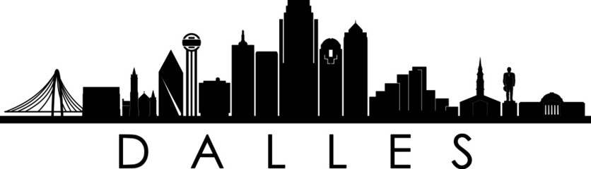 Obraz premium DALLES City TEXAS Skyline Silhouette Cityscape Vector