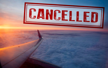 Flight cancelled because of Coronavirus outbreak graphic, COVID-19