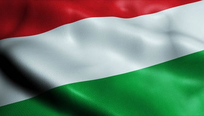 3D Waving Germany City Coat of Arms Flag of Mittenwalde Closeup View