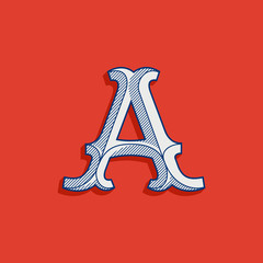 Letter A logo in classic sport team style.