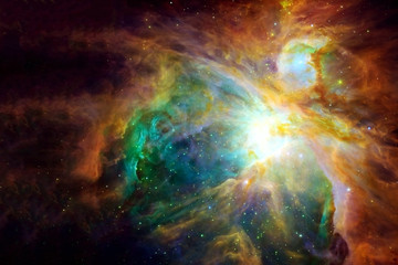 Fototapeta na wymiar Beautiful space, colored, with stars and nebulae. Elements of this image were furnished by NASA.