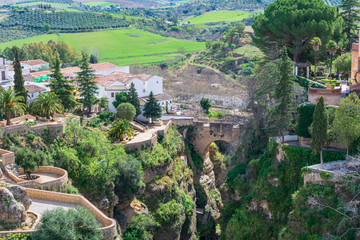 Obraz premium Gardens and house of the Moorish king in the pits of Ronda. 12 / March / 2020