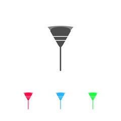 Garden rake icon flat.