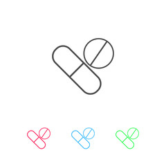 Pills icon flat.