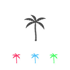Fototapeta na wymiar Coconut palm tree icon flat.
