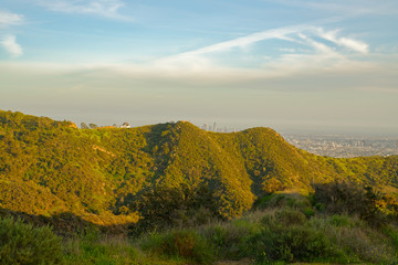 Hollywood Hills hiking trail in Los Angeles, California