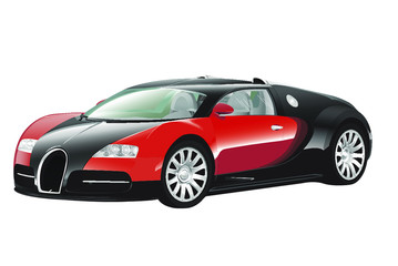 Fototapeta na wymiar red sports car. vector illustration.