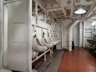 Naklejka na ściany i meble Men's Urinal on a World War II Battleship