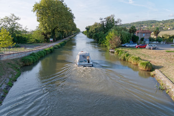 Boat on canal, France