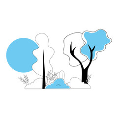 trees plants nature isolated icon vector illustration design