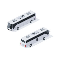 Fototapeta premium Tourist bus. Vector 3d isometric, color web icon, new flat style. Creative illustration design, graphic idea for infographics.