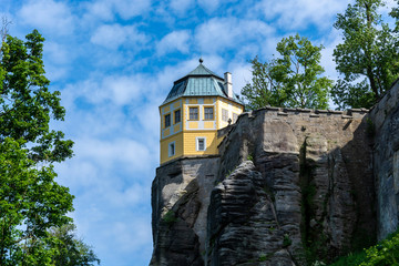 One tower of the fortress Koenigstein in the Saxon Switzerland