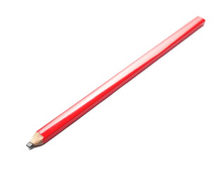 Red construction pencil isolated on white