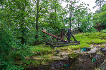 An old catapult near the Bastei bridge in Saxon Switzerland