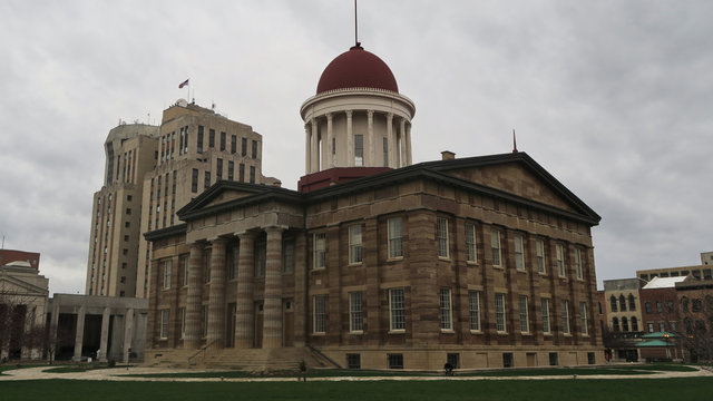 Old State Capitol building day view in Springfield, Illinois