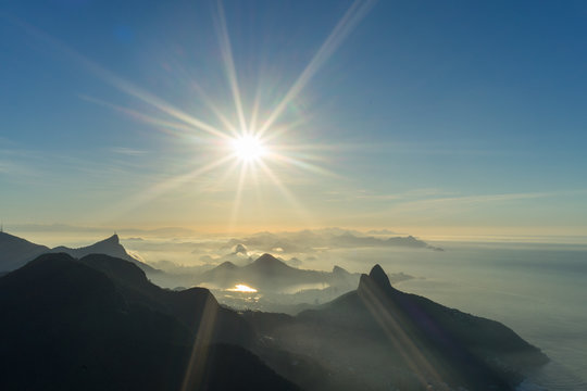sun from the top of mountain