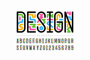 Art style linear font design
