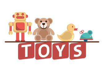 set toys baby isolated icons