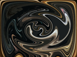 Abstract wavy mixed paint lines