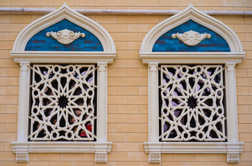 Windows of the house in arabic style