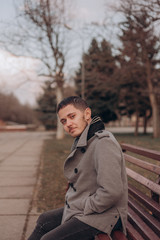 Fototapeta premium man portrait in the park