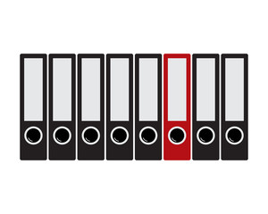 Fototapeta premium Office folders with files icon. Vector illustration flat design.