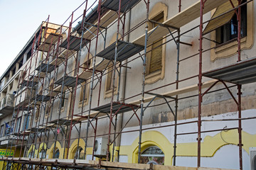 Scaffolding for repairs to the facade