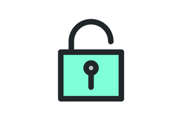 Unlock icon vector, padlock icon
