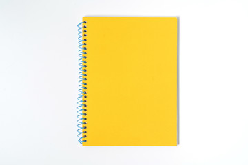 yellow notebook on white background with clipping path - Image