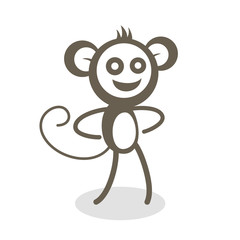 Creative design of funny monkey draw