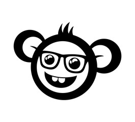 Creative design of funny monkey with glasses