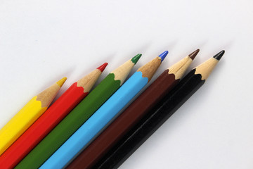 color pencils isolated on white background