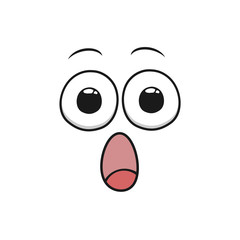 Design of surprised cartoon expression