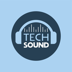 Creative design of tech soun message icon