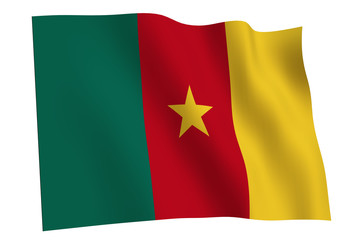 Cameroon Flag waving