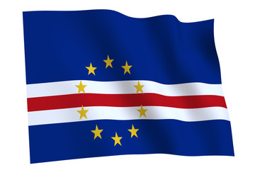Cape Verde Flag waving