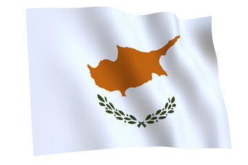Cyprus Flag waving