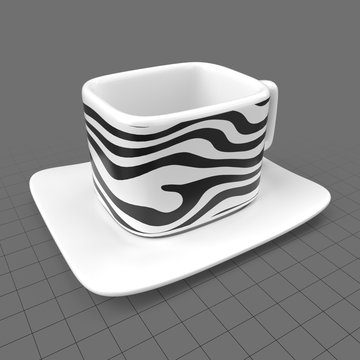 Zebra coffee cup with saucer