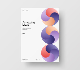 Fototapeta premium Amazing business presentation vector A4 vertical orientation front page mock up. Modern corporate report cover abstract geometric illustration design layout. Company identity brochure template.