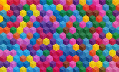 colorful isometric background like mozaic
