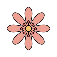 Fototapeta na wymiar cute flower pink color isolated icon vector illustration design