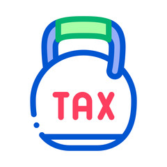 Metal Weight Tax Icon Vector. Outline Metal Weight Tax Sign. Isolated Contour Symbol Illustration