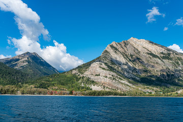 blue lake in the mountains