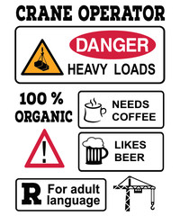 Crane Operator Icons Vector Illustration