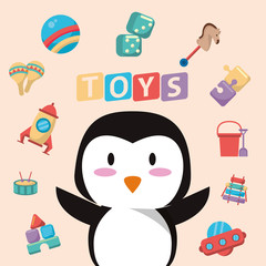 set toys baby isolated icons