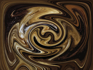 Abstract contrast round spinning rendered oil paint