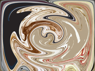 Abstract contrast round spinning rendered oil paint