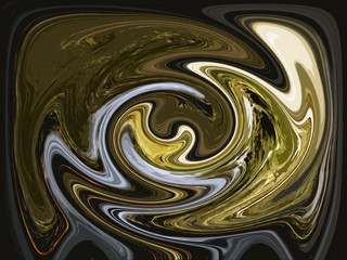 Abstract contrast round spinning rendered oil paint