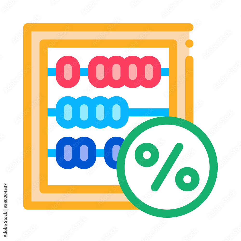 Poster abacus count tool icon vector. outline abacus count tool sign. isolated contour symbol illustration